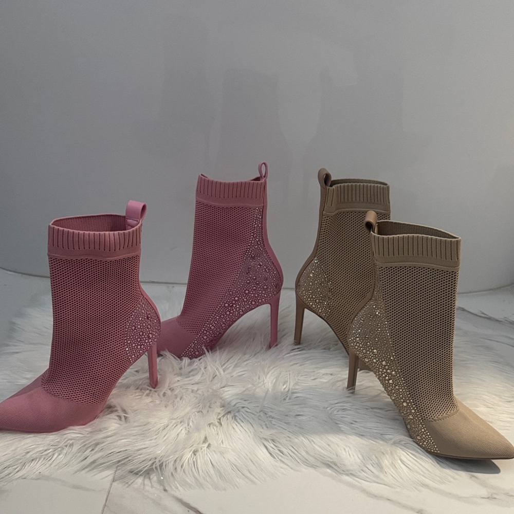Steve Madden Pink and Tan Heeled Boots